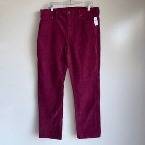 NWT GAP Cigarette High Rise Corduroy Crop Pants Size 16/33 Fuschia Purple